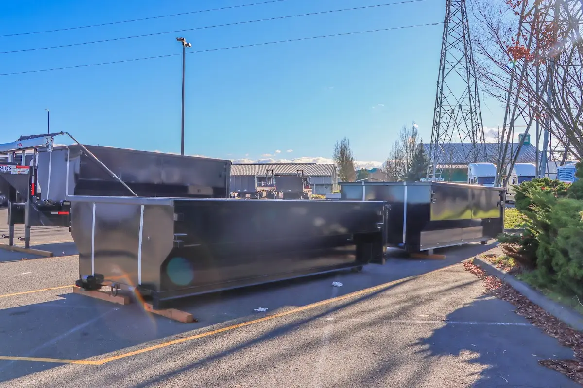 Roll-off dumpster ready for waste disposal at job site for Commercial Dumpster Rental in Lower Moreland
